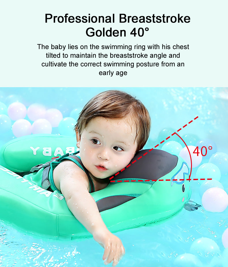MomLittles Anti-Flip Baby Swim Float with Canopy, Butterfly Pool Float with Tail Non-Inflatable