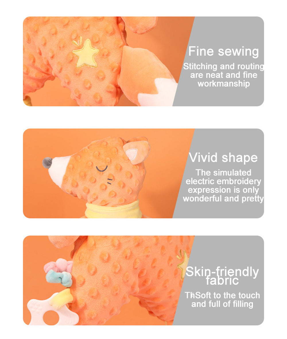 3-Pack Baby Security Blanket Set, Soft Plush Lovey Toys with Teether for Newborns