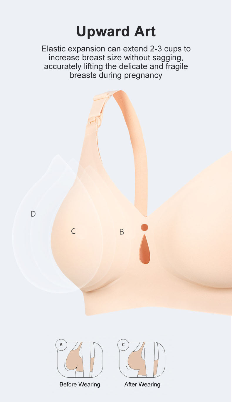 Seamless Nursing Bra with Front Button, Wire-Free Maternity Sleep Bralette