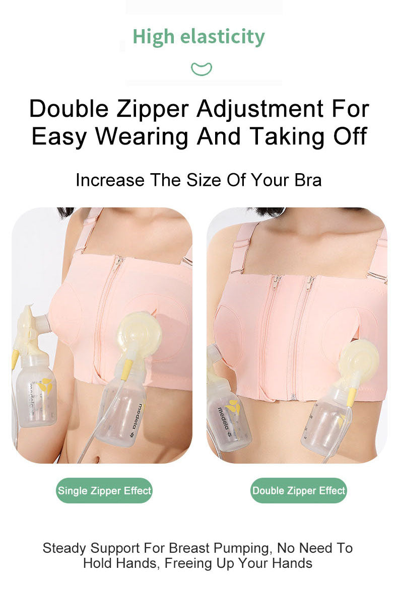 Hands-Free Pumping & Nursing Bra,Adjustable Cotton Support for All Sizes