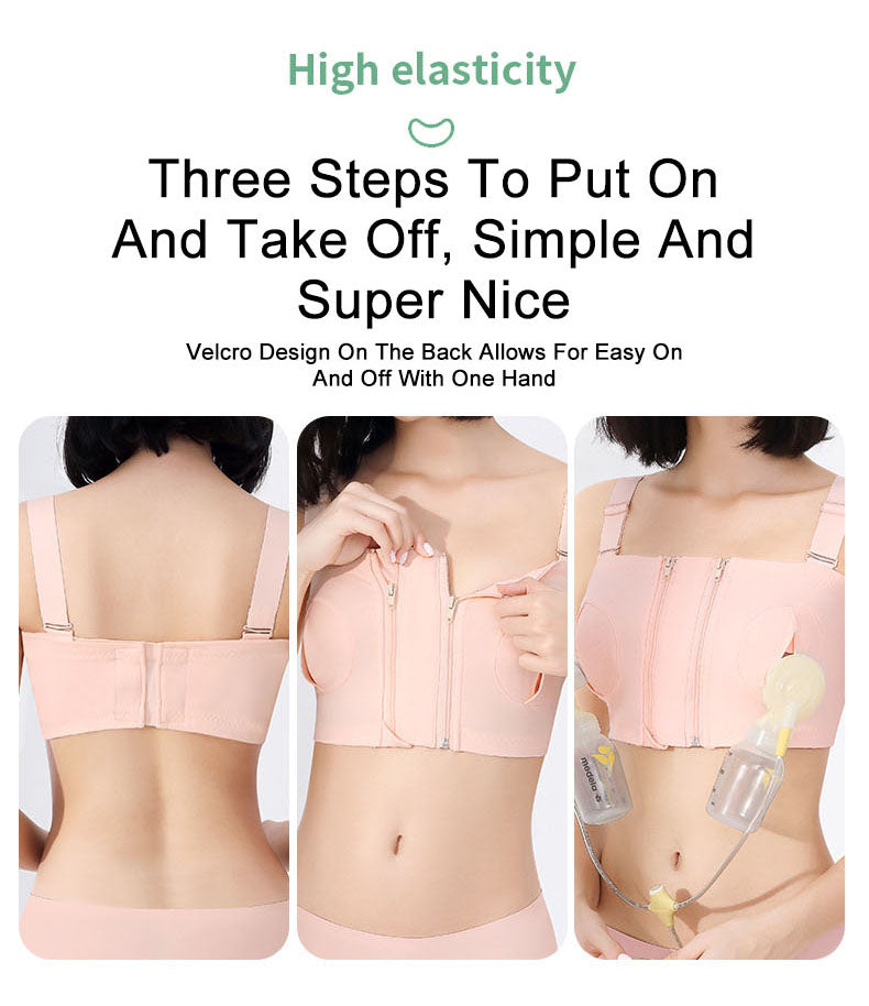 Hands-Free Pumping & Nursing Bra,Adjustable Cotton Support for All Sizes
