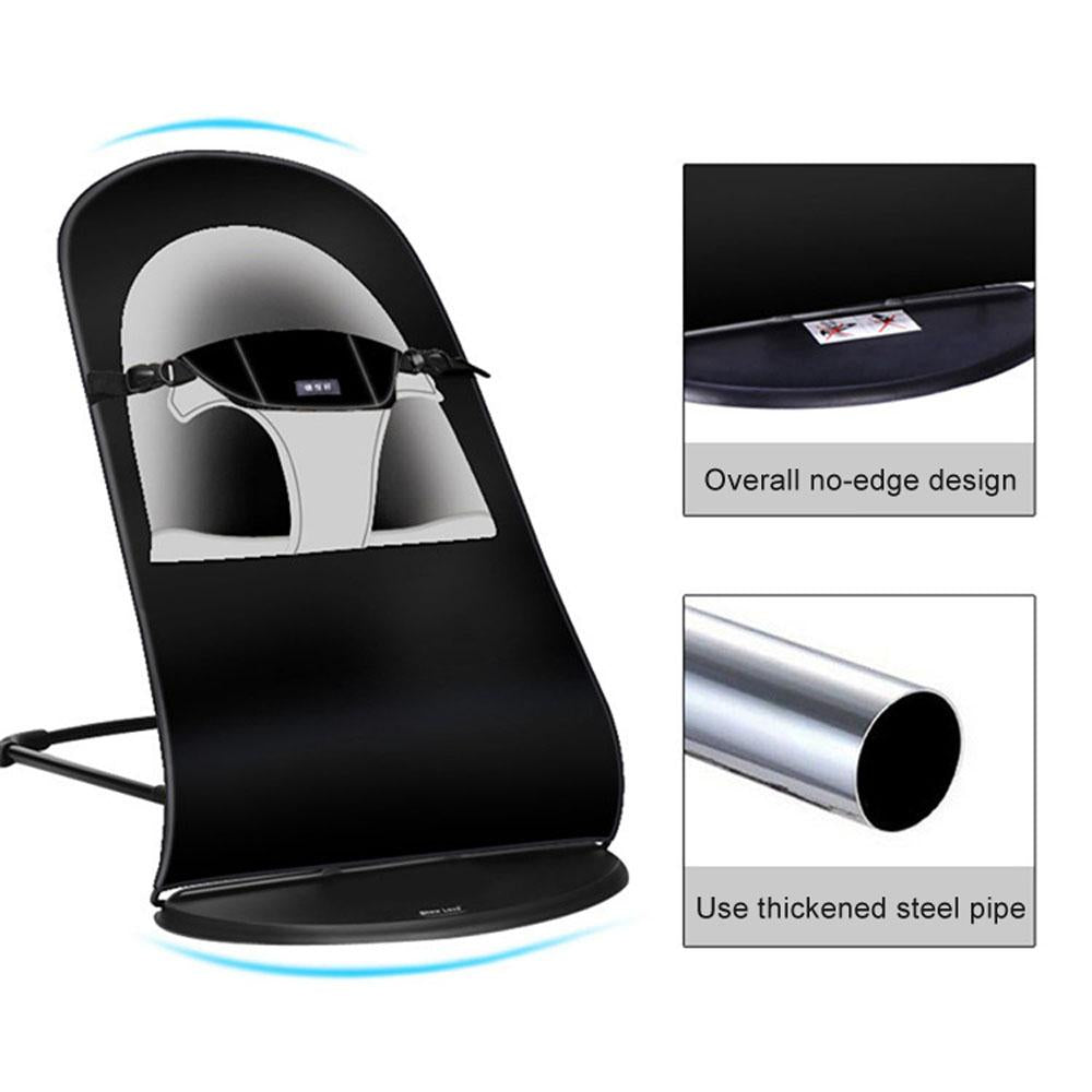 MomLittles Adjustable Baby Bouncer Rocker, Cozy Infant Rocking Chair with Music & Toys