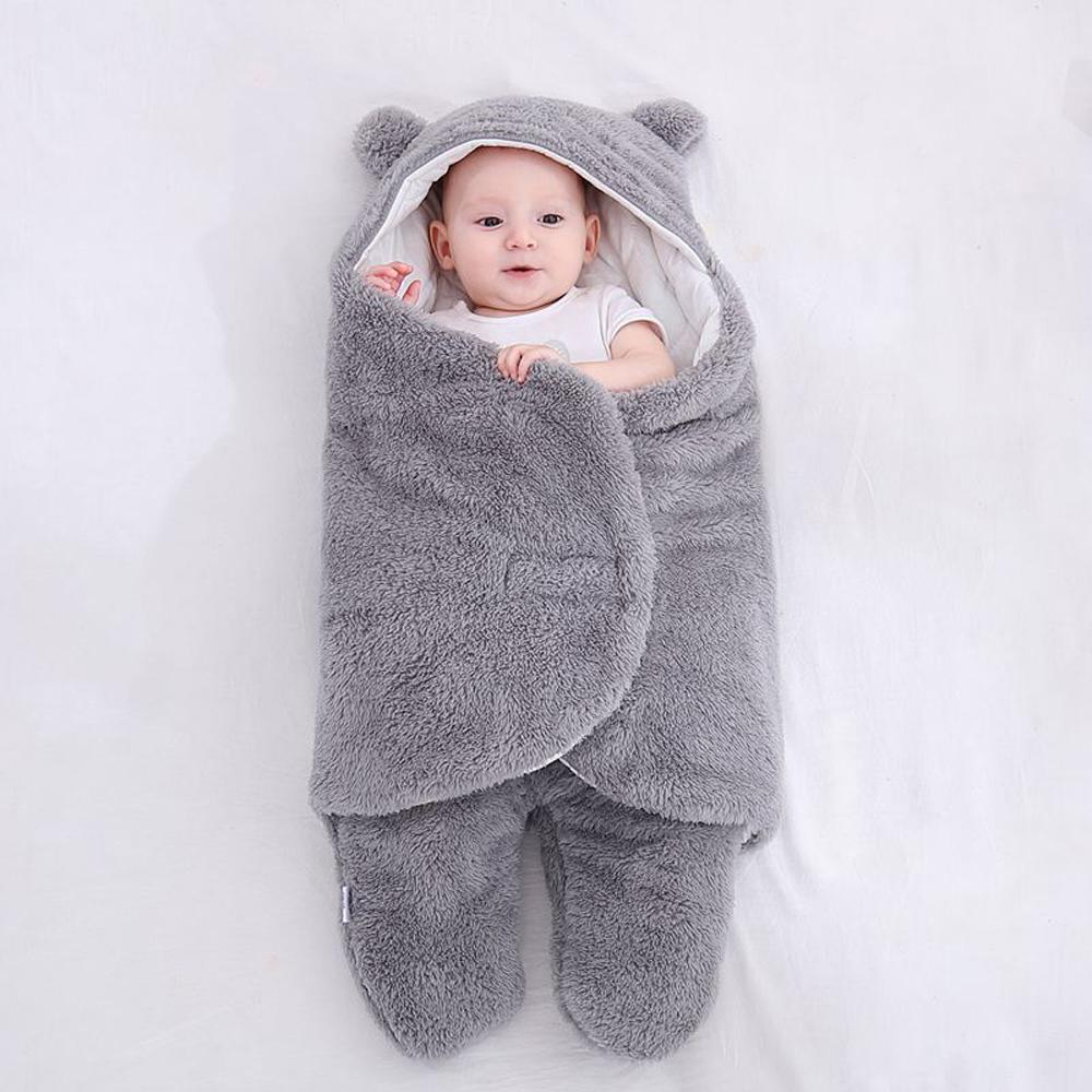Sherpa Baby Sleep Sack Soothing Swaddle Wrap for Newborns 0-6M