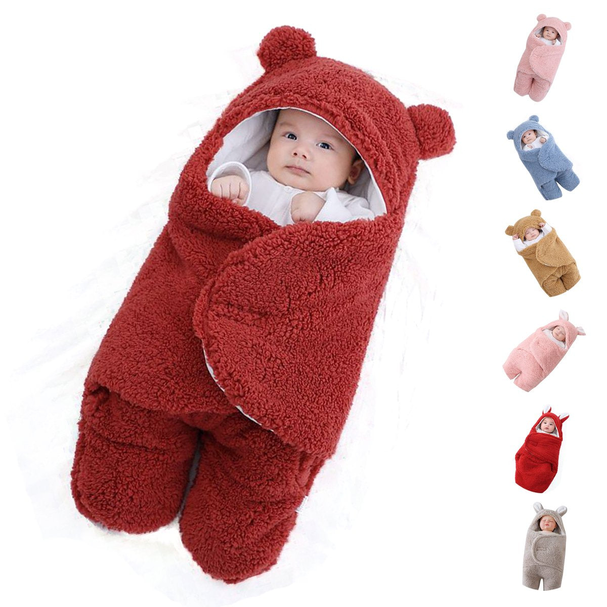Sherpa Baby Sleep Sack Soothing Swaddle Wrap for Newborns 0-6M