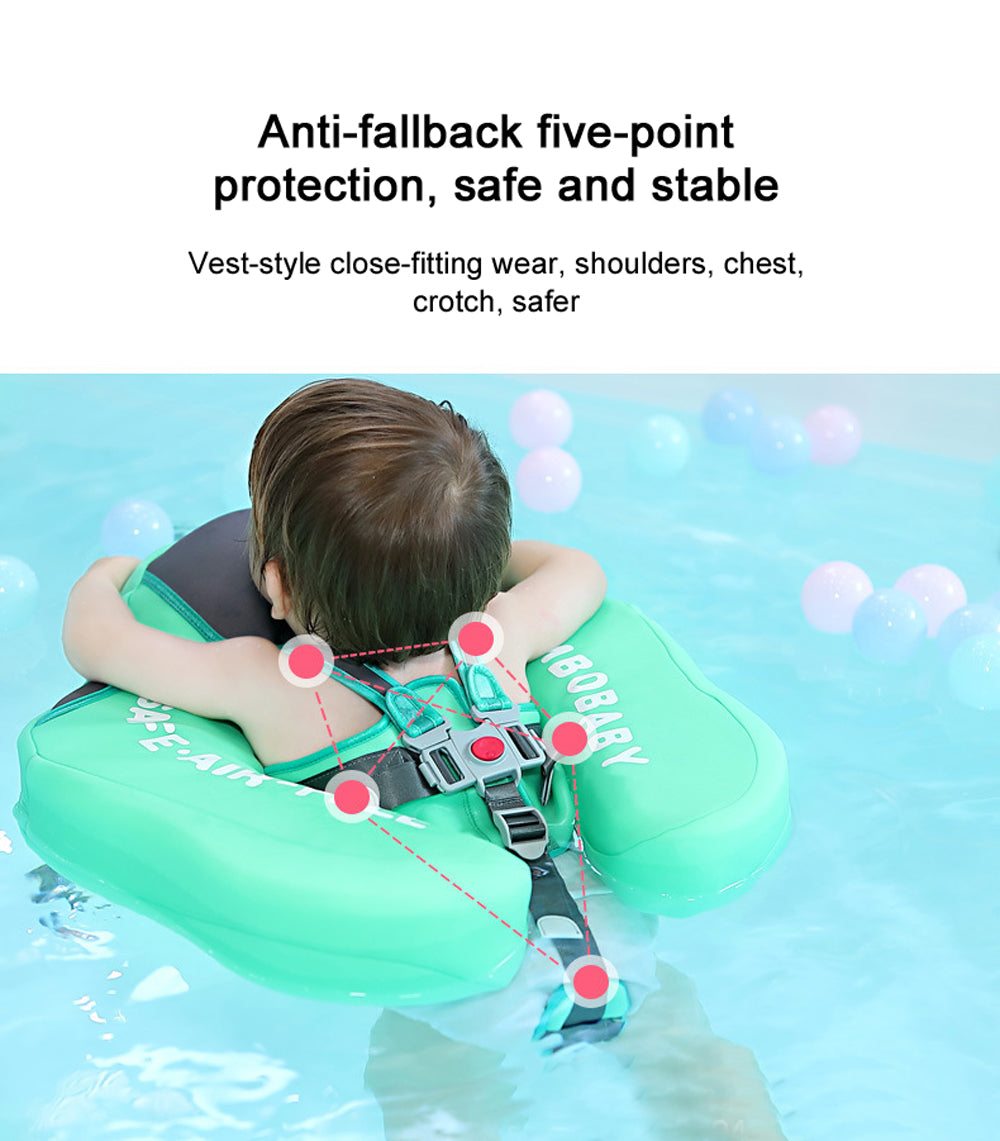 MomLittles Anti-Flip Baby Swim Float with Canopy, Butterfly Pool Float with Tail Non-Inflatable