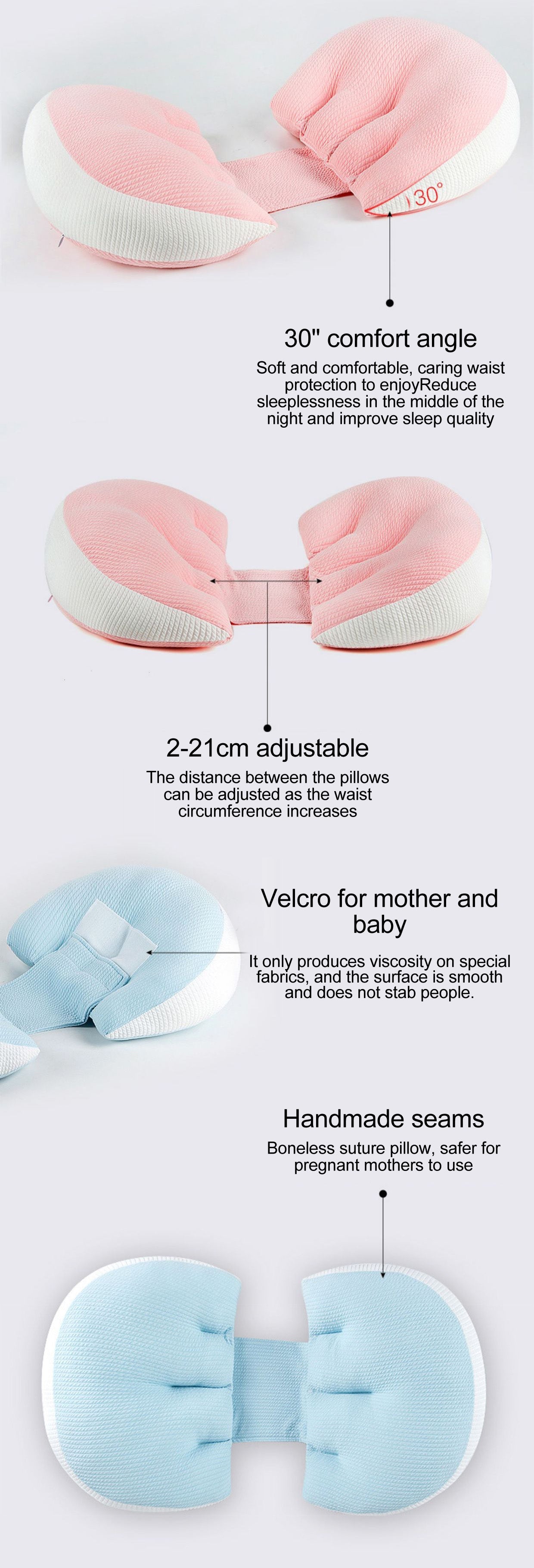 Side Sleeper Pregnancy Body Pillow,Breathable Maternity Cushion for Back Pain Relief