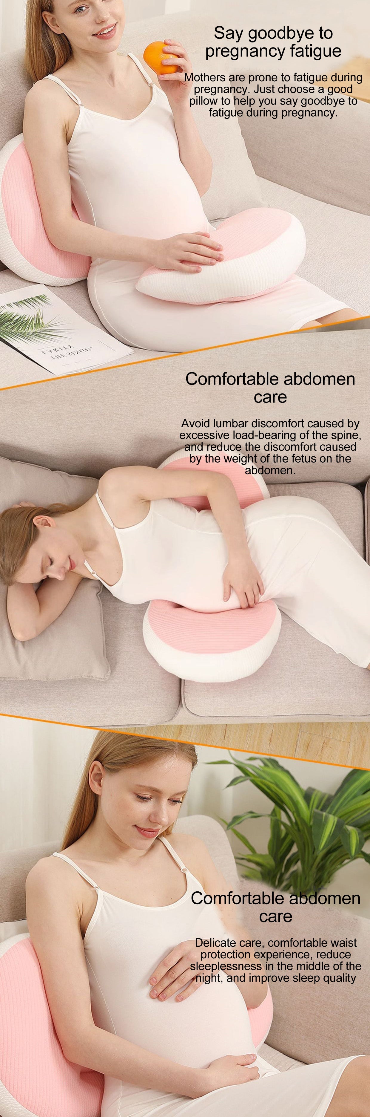 Side Sleeper Pregnancy Body Pillow,Breathable Maternity Cushion for Back Pain Relief