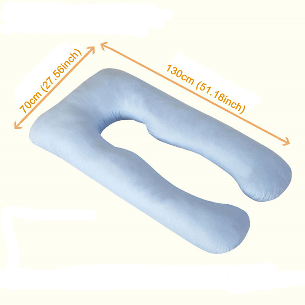 Velvet U-Shaped Pregnancy Pillow, Soft Maternity Body Support for Back & Belly