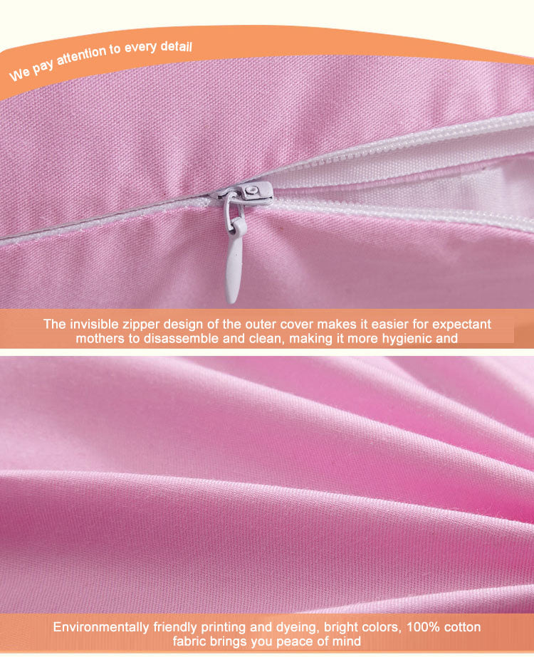 Velvet U-Shaped Pregnancy Pillow, Soft Maternity Body Support for Back & Belly