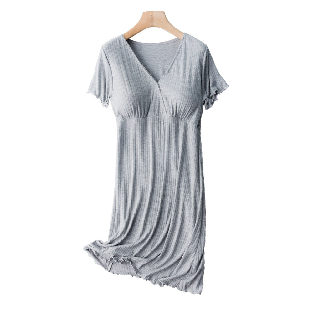 Maternity Nursing Nightgown, Soft Hospital Delivery Labor Dress Short Sleeve