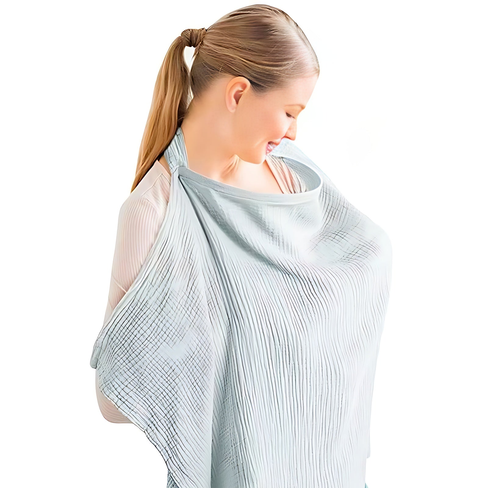 Cotton Nursing Cover with Rigid Neckline, Breathable Breastfeeding Apron Shawl