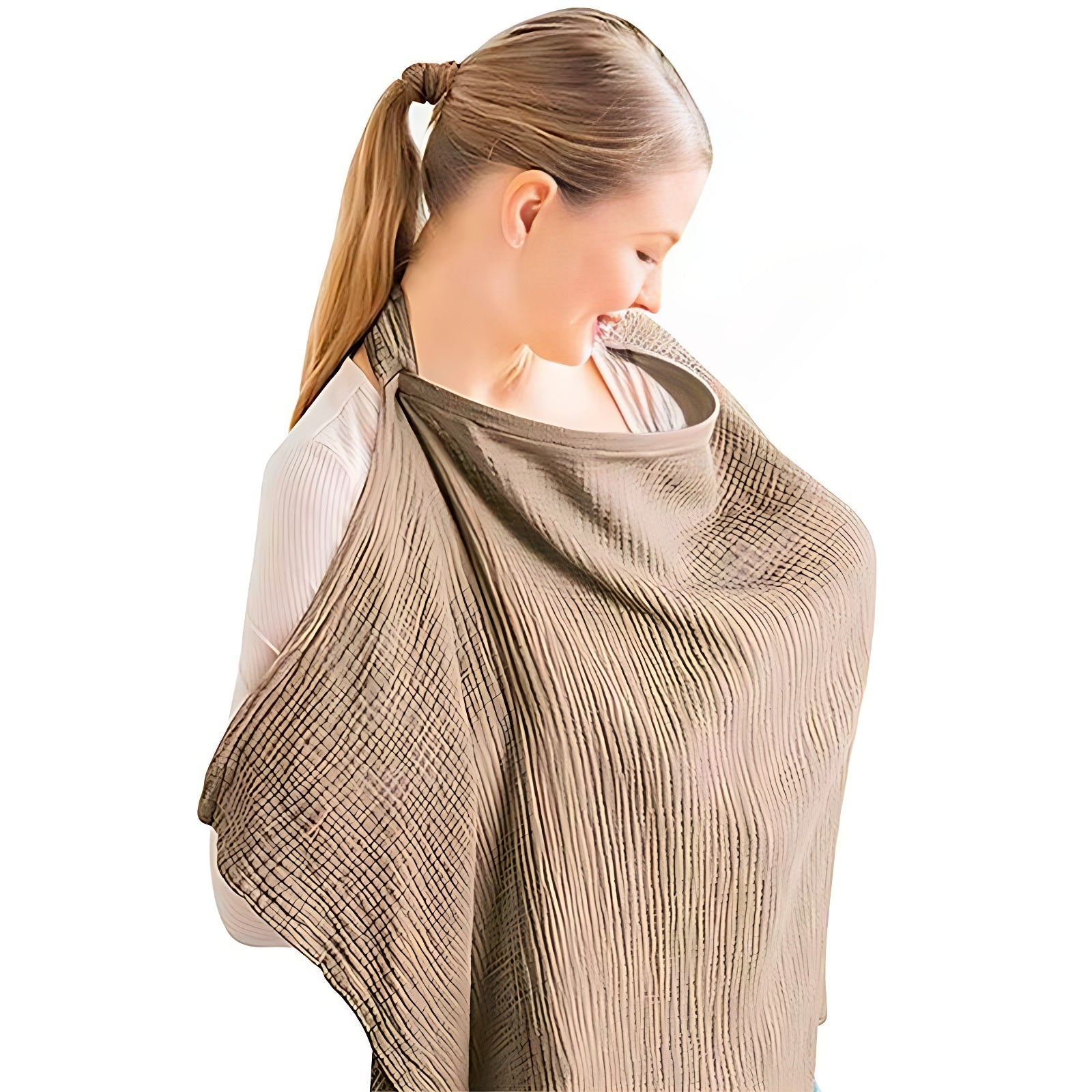 Cotton Nursing Cover with Rigid Neckline, Breathable Breastfeeding Apron Shawl