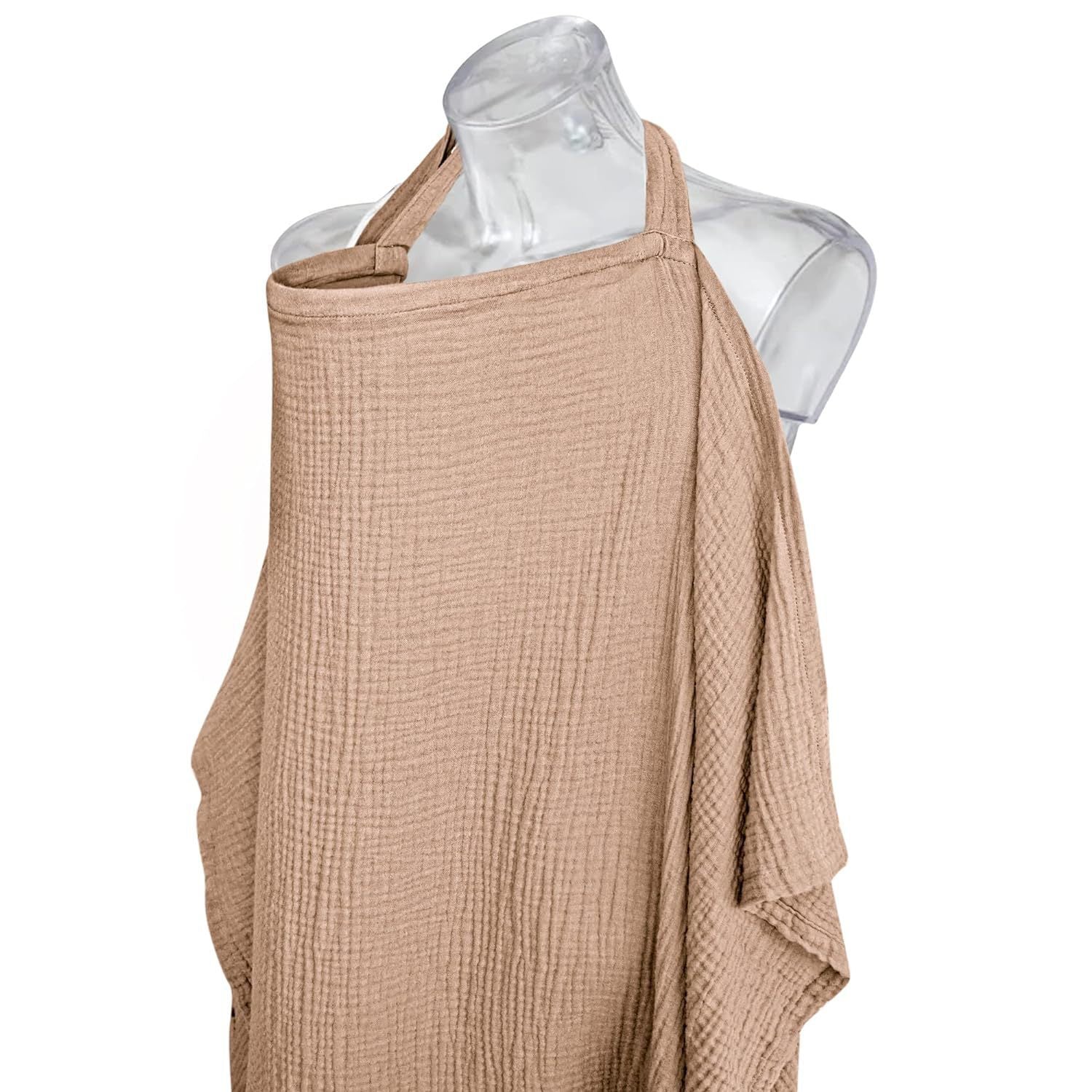 Cotton Nursing Cover with Rigid Neckline, Breathable Breastfeeding Apron Shawl