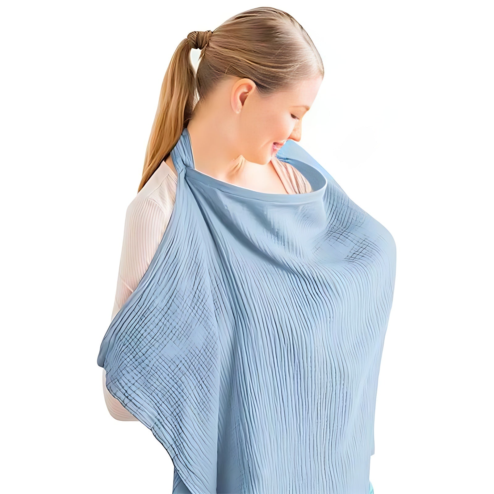 Cotton Nursing Cover with Rigid Neckline, Breathable Breastfeeding Apron Shawl