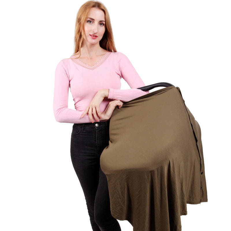 Multi-Use Nursing Cover Blanket, Warm Breastfeeding Shawl & Stroller Canopy