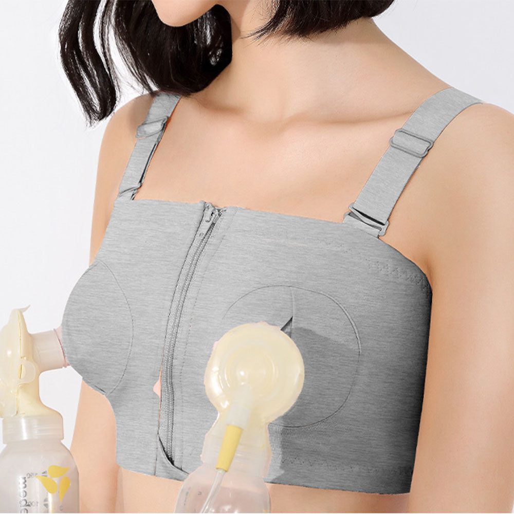 Hands-Free Pumping & Nursing Bra,Adjustable Cotton Support for All Sizes