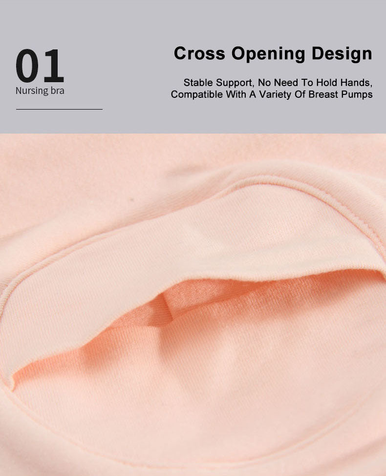 Hands-Free Pumping & Nursing Bra,Adjustable Cotton Support for All Sizes