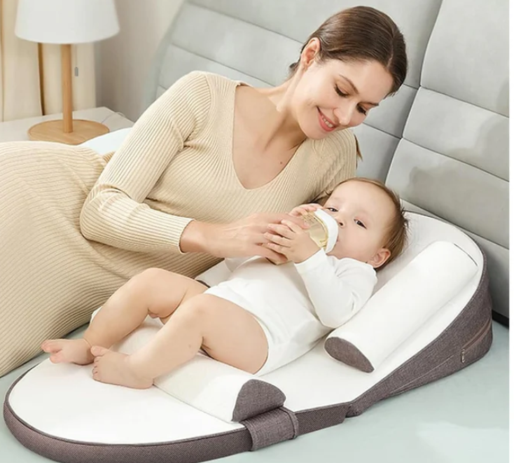 MomLittles Inclined Baby Nursing Pillow, Elevated Breastfeeding Support Wedge