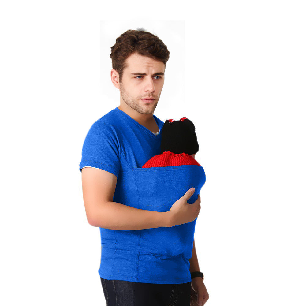 MomLittles Kangaroo Bonding T-Shirt, Baby Pouch Pocket Top for Mom & Dad