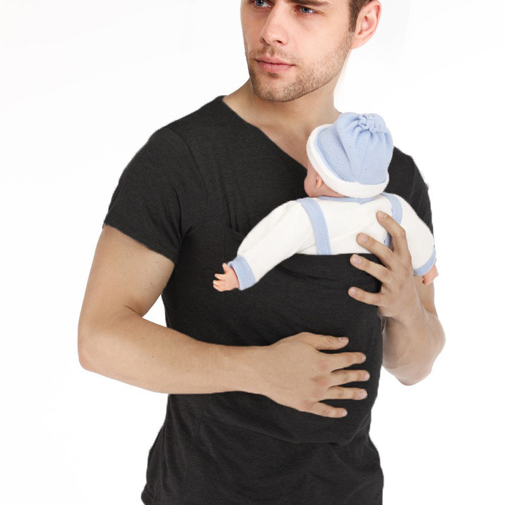 MomLittles Kangaroo Bonding T-Shirt, Baby Pouch Pocket Top for Mom & Dad