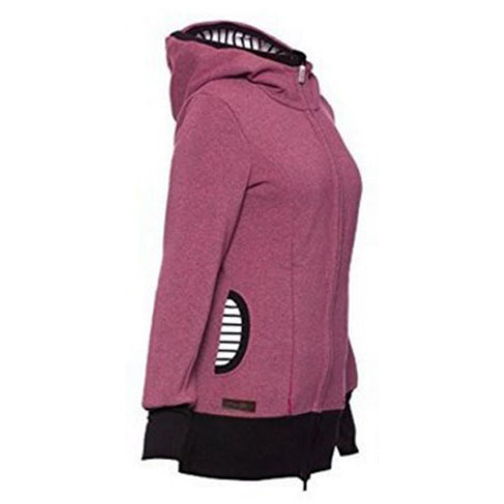 Mom Kangaroo Pouch Hoodie Pocket Baby Carrier Sweatshirt Coat