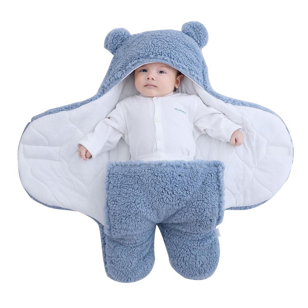 Sherpa Baby Sleep Sack Soothing Swaddle Wrap for Newborns 0-6M
