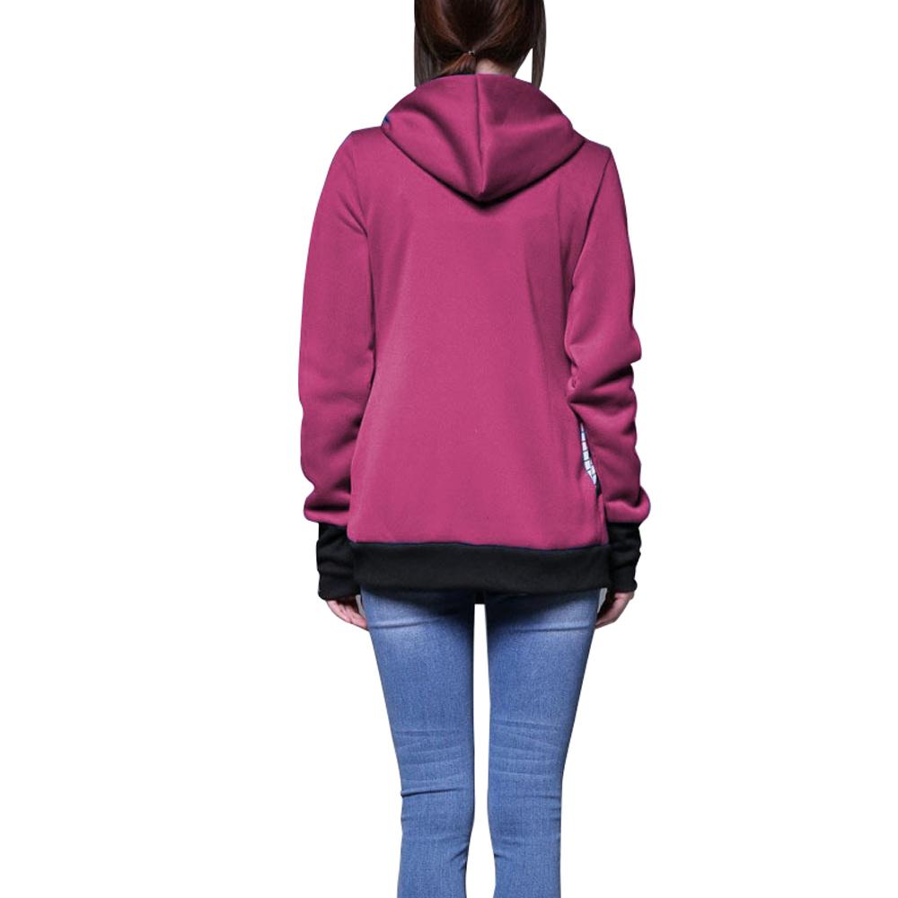 Mom Kangaroo Pouch Hoodie Pocket Baby Carrier Sweatshirt Coat