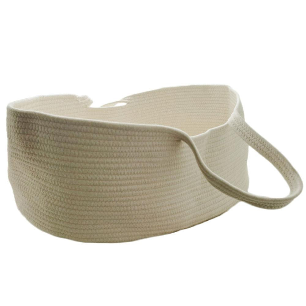 MomLittles Woven Baby Moses Basket, Portable Newborn Bassinet with Foam Pad