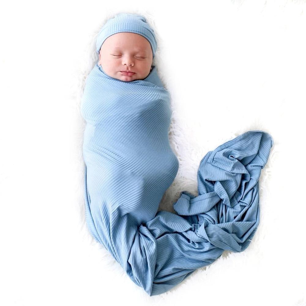 MomLittles Newborn Swaddle Blanket & Headband Set, Soft Floral Wrap for Baby Photos