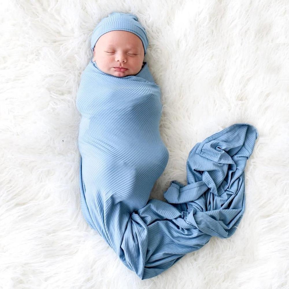 MomLittles Newborn Swaddle Blanket & Headband Set, Soft Floral Wrap for Baby Photos